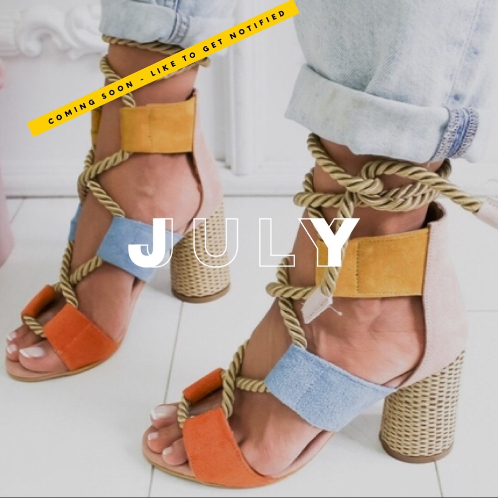Color Block Rope Up Sandal Heels | Coming Soon ✨